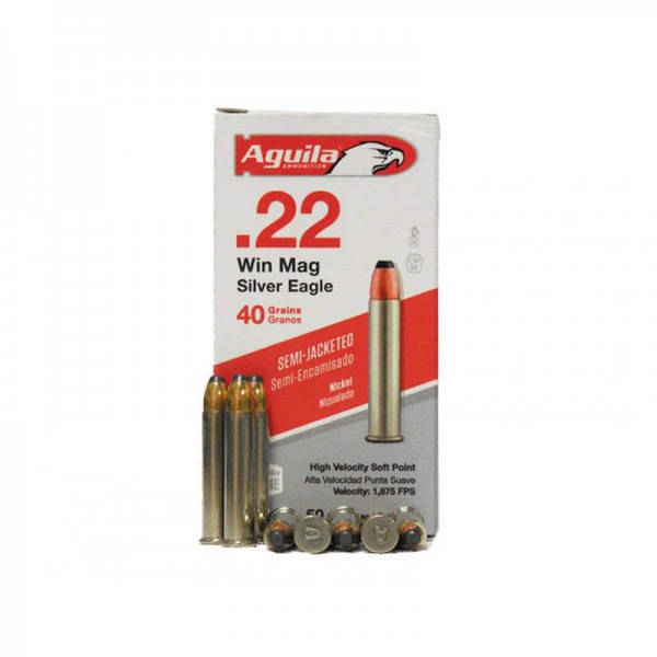 Патроны Aguila Ammunition .22 WMR HV SP 2,59 гр. (40 gr).